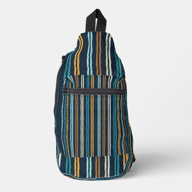 Sac À Bandoulière Motif de lignes verticales abstraites (Recto)