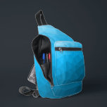 Sac À Bandoulière Motif de maillage géométrique dégradé cyan bleu<br><div class="desc">Sac imprimé motif en maille géométrique à dégradé cyan bleu. Sacoche d'accessoires de mode cool pour tous. Maille géométrique triangulaire avec dégradé bleu clair à bleu foncé.</div>