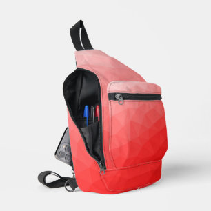 Sac À Bandoulière Motif de maillage géométrique dégradé rouge