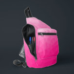 Sac À Bandoulière Motif de maillage géométrique en dégradé rose chau<br><div class="desc">Sac imprimé motif à maille géométrique à dégradé rose chaud. Sacoche d'accessoires de mode cool pour tous. Maille géométrique Triangle rose chaud avec dégradé clair à foncé.</div>