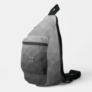 Sac À Bandoulière Motif de maillage géométrique gris