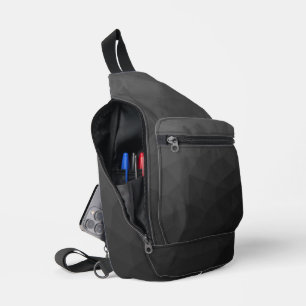 Sac À Bandoulière Motif de maille géométrique à dégradé gris foncé