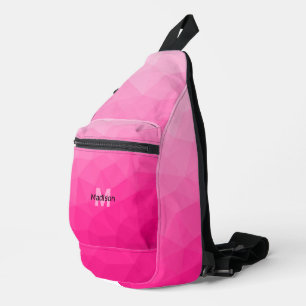 Sac À Bandoulière Motif de maille géométrique à dégradé rose vif Mon