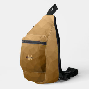 Sac À Bandoulière Motif de maille géométrique marron Monogramme