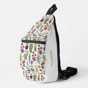Sac À Bandoulière Motif de salade de nom personnalisé