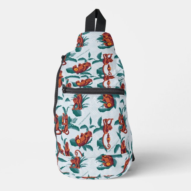 Sac À Bandoulière Motif de singes joueurs du Lotus Blanc (Recto)