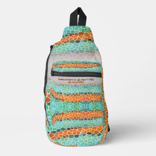 Sac À Bandoulière Motif de triangle coloré unique & Citations