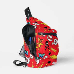 Sac À Bandoulière Motif d'explosion Pop Art de bande dessinée rouge 