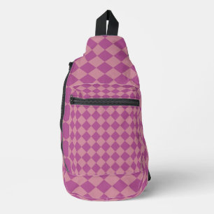 Sac À Bandoulière Motif diamant à carreaux rose violet