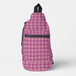 Sac À Bandoulière Motif diamant à carreaux rose violet