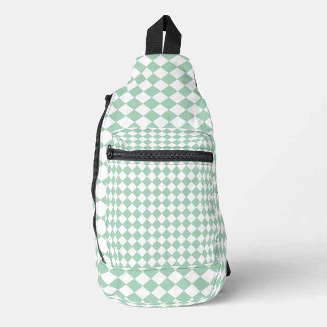 Sac À Bandoulière Motif diamant Green White Checker (Recto)