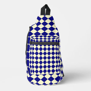 Sac À Bandoulière Motif diamant jaune bleu Checker