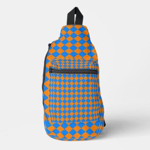 Sac À Bandoulière Motif diamant Orange Blue Checker