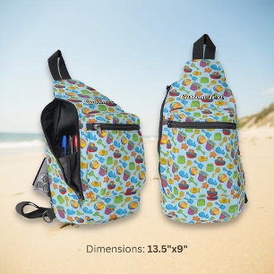 Sac À Bandoulière Motif d'icônes de jouets de plage