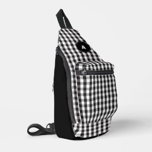 Sac À Bandoulière Motif élégant de grille sombre
