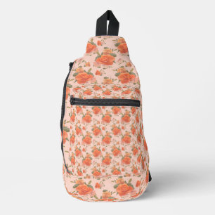 Sac À Bandoulière motif floral rose orange rose mariage printemps
