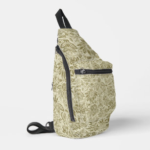 Sac À Bandoulière Motif Floral Vert Sage Antique Damas