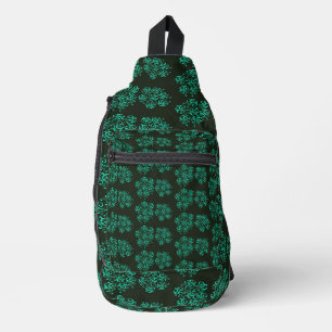 Sac À Bandoulière Motif floral vintage vert sur