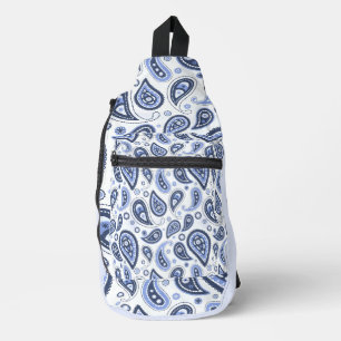 Sac À Bandoulière Motif Paisley Bleu