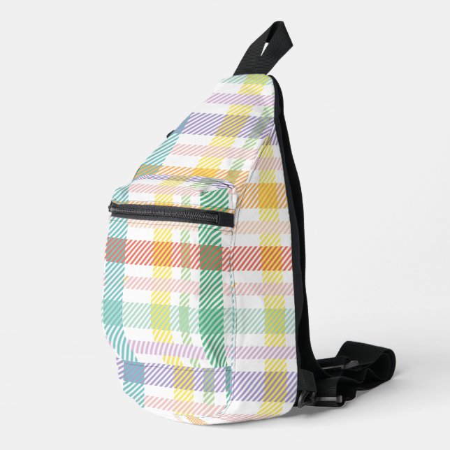 Sac À Bandoulière Motif Plaid clair couleur (Coin droit)
