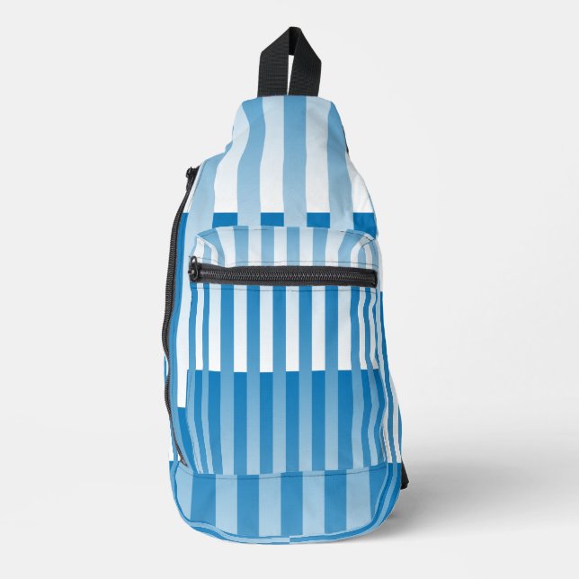 Sac À Bandoulière Motif rayé bleu blanc (Recto)