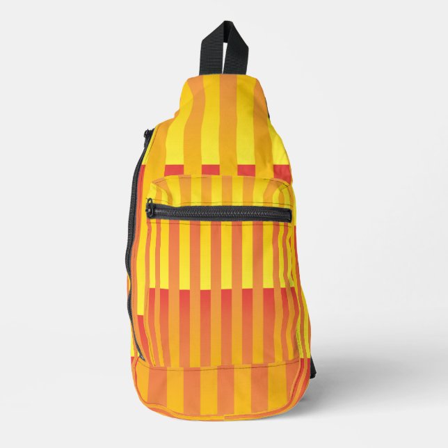 Sac À Bandoulière Motif rayé jaune orange (Recto)
