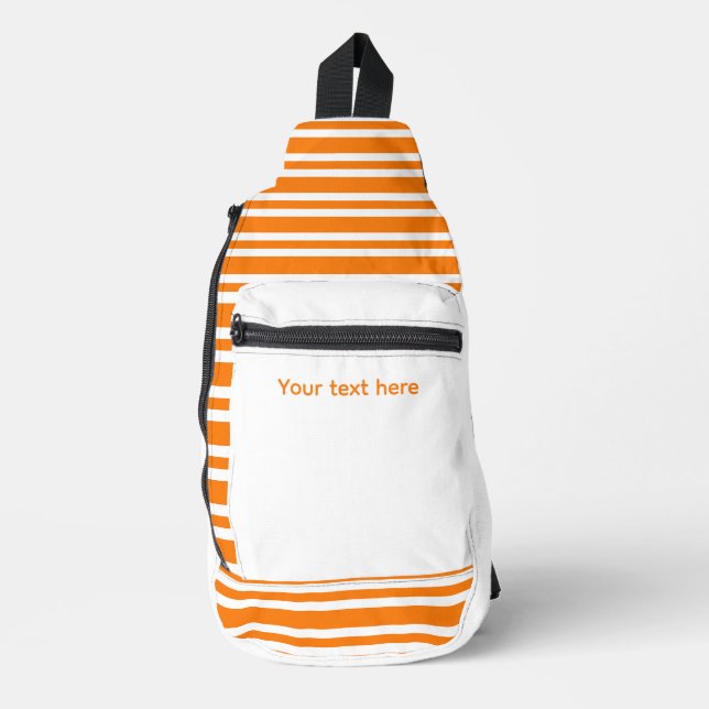 Sac À Bandoulière Motif rayures blanches orange (Recto)