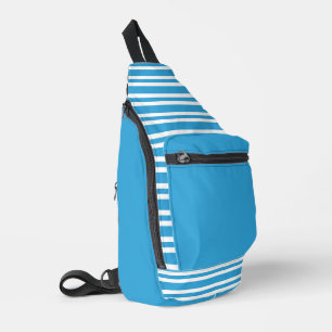 Sac À Bandoulière Motif Rayures Bleu Blanc