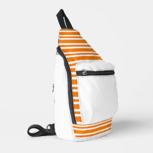 Sac À Bandoulière Motif rayures orange blanc