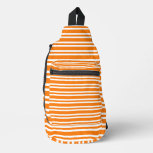 Sac À Bandoulière Motif rayures orange blanc