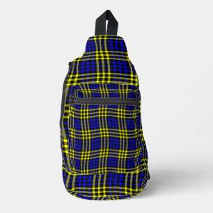 Sac À Bandoulière Motif sans couture à carreaux écossais bleu jaune