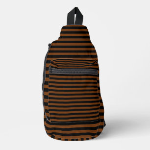 Sac À Bandoulière Motif sans couture à rayures brunes noires