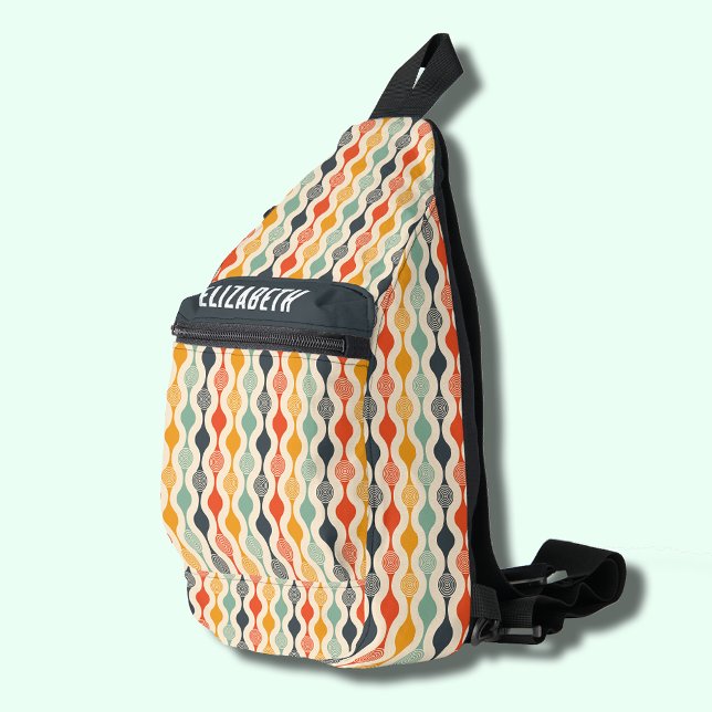 Sac À Bandoulière Motif Super rétro (Retro Groovy Stripe Pattern Sling Bag)