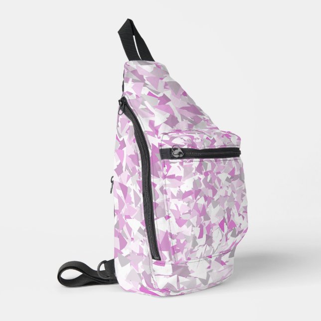 Sac À Bandoulière Motif Triangle Rose Violet (Coin gauche)