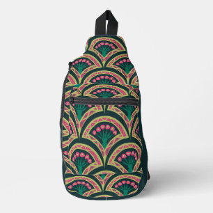 Sac À Bandoulière motif vert en forme de coque