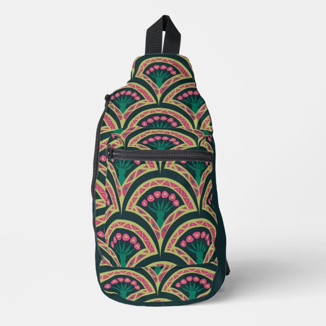 Sac À Bandoulière motif vert en forme de coque (Recto)