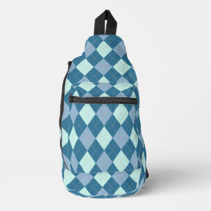 Sac À Bandoulière Motif vintage Argyle bleu