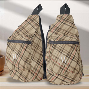 Sac À Bandoulière motif vintage monogrammé à damiers