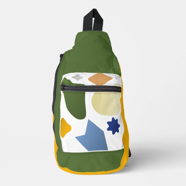 Sac À Bandoulière Mustard géométrique (Recto)
