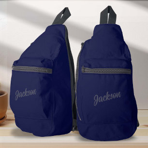 Sac À Bandoulière Navy BLue Nom personnalisé Hommes