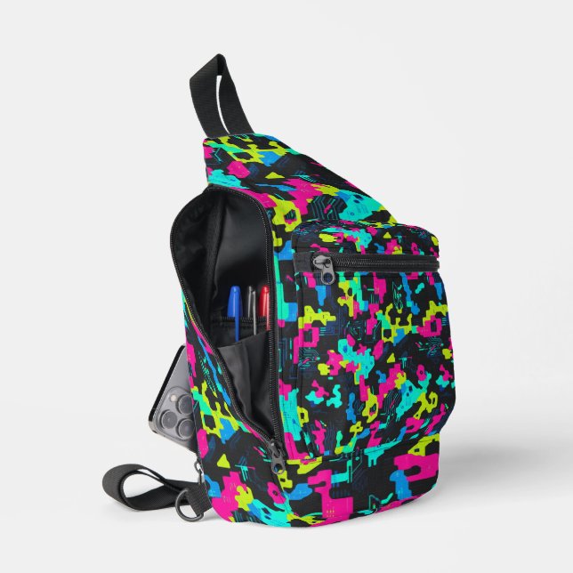 Sac À Bandoulière Neon Camouflage Pattern (Ouvrir)
