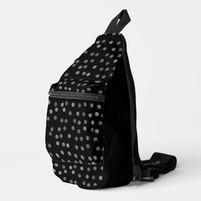 Sac À Bandoulière noir avec des points gris (Coin droit)