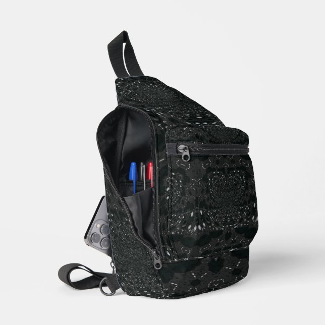 Sac À Bandoulière Noir avec points blancs (Ouvrir)
