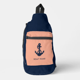 Sac À Bandoulière Nom de bateau d'ancre nautique Équipage côtier per