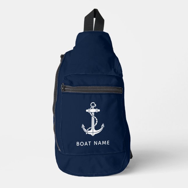 Sac À Bandoulière Nom du bateau d'Ancres nautiques Croisière personn (Recto)