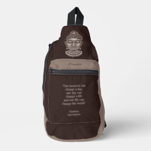 Sac À Bandoulière Nom et texte personnalisés Citation Bouddha