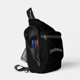 Sac À Bandoulière Nom Jackson Noir Et Gris,