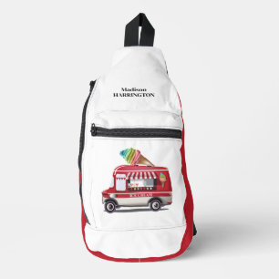 Sac À Bandoulière Nom personnalisé Camion à glace