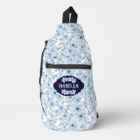 Nom personnalisé féminin motif floral bleu