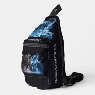 Sac À Bandoulière Nom personnalisé Hockey sur glace